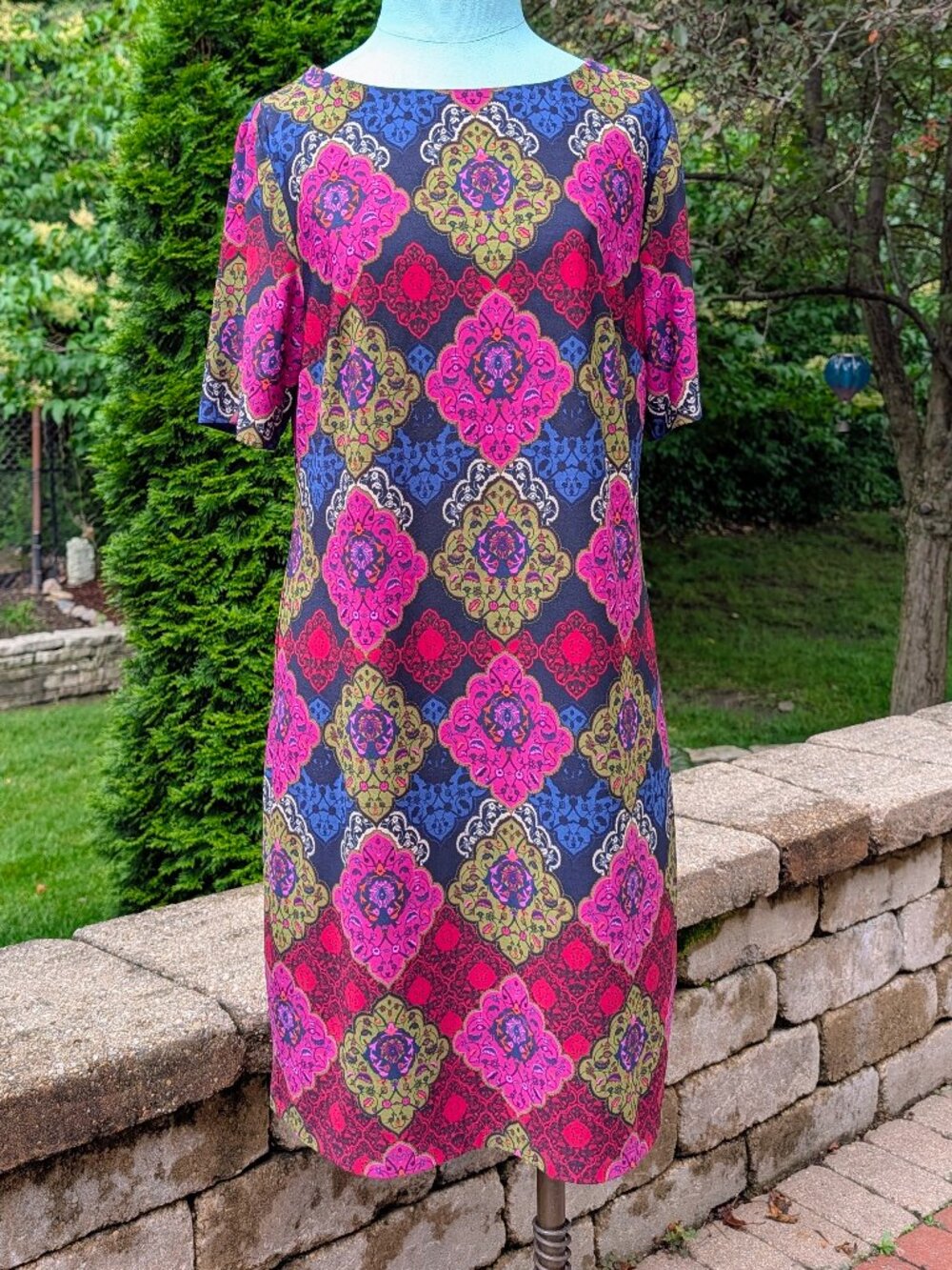 Chico's Sheath Medallion Print Shift Tunic Dress - Multi Color - Size 1